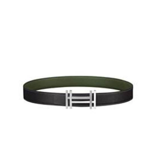 Fake Hermes H Au Carre Belt Buckle &amp; Reversible Leather Strap 32mm Green Replica