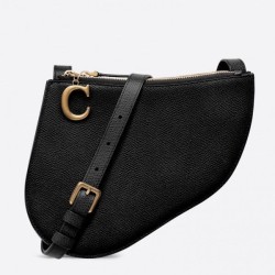 Fake Dior Saddle Trio Pouch With Strap Black Replica