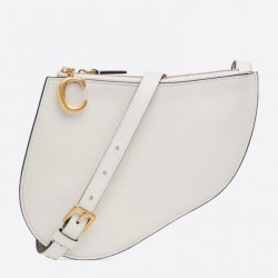 Fake Dior Saddle Trio Pouch With Strap White Replica