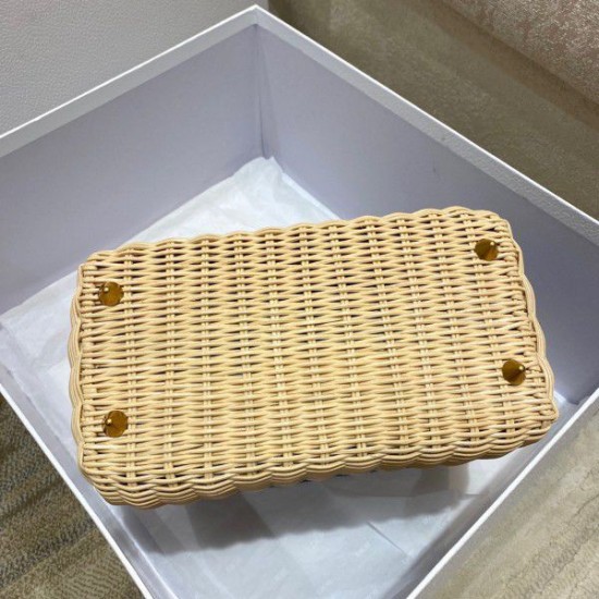 Replica Dior Medium Lady Dior Bag In Wicker and Light Blue Oblique Jacquard Replica Dior Medium Lady Dior Bag In Wicker and Light Blue Oblique Jacquard