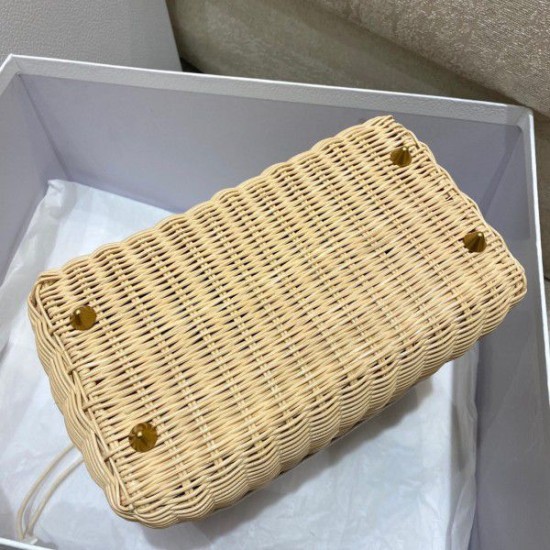 Replica Dior Medium Lady Dior Bag In Wicker and White Oblique Jacquard Fake Dior Medium Lady Dior Bag In Wicker and White Oblique Jacquard Replica