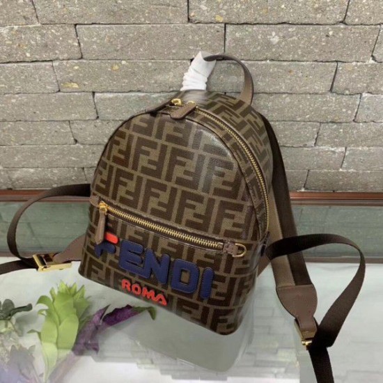 Replica Glazed Fabric Mini Backpack Brown Fake Glazed Fabric Mini Backpack Brown Replica