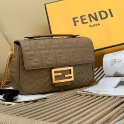 Fake Baguette Chain Midi Bag Taupe Replica