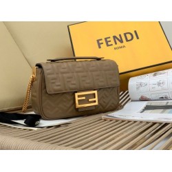 Fake Baguette Chain Midi Bag Taupe Replica