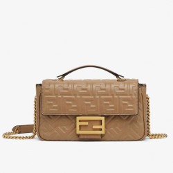 Fake Baguette Chain Midi Bag Taupe Replica