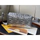 Replica Fendi Baguette Medium Bag With FF Motif Silver Replica Fendi Baguette Medium Bag With FF Motif Silver