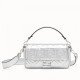 Replica Fendi Baguette Medium Bag With FF Motif Silver Replica Fendi Baguette Medium Bag With FF Motif Silver