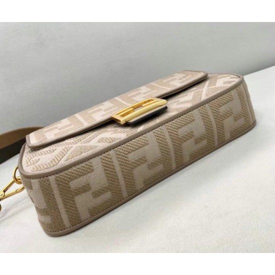 Replica Fendi Medium Baguette FF Bag Grey Replica Fendi Medium Baguette FF Bag Grey