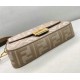 Replica Fendi Medium Baguette FF Bag Grey Replica Fendi Medium Baguette FF Bag Grey