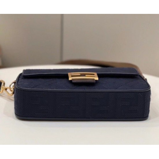 Replica Fendi Medium Baguette FF Bag Blue Replica Fendi Medium Baguette FF Bag Blue