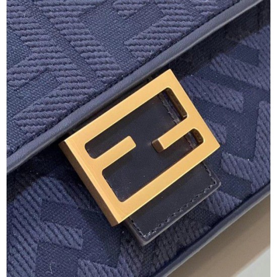 Replica Fendi Medium Baguette FF Bag Blue Replica Fendi Medium Baguette FF Bag Blue