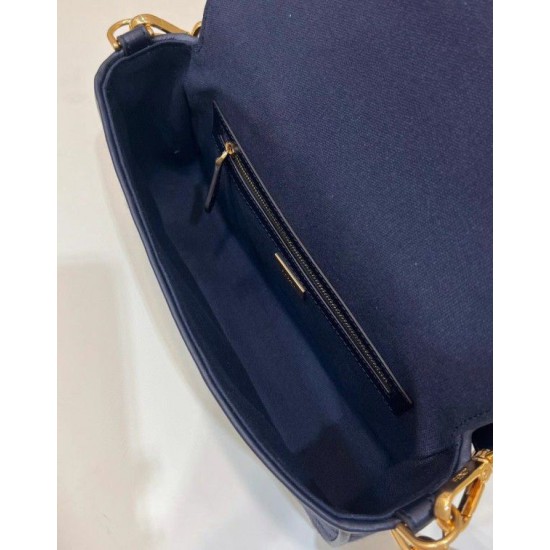 Replica Fendi Medium Baguette FF Bag Blue Replica Fendi Medium Baguette FF Bag Blue