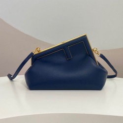 Replica First Small Bag Nappa Leather Dark Blue