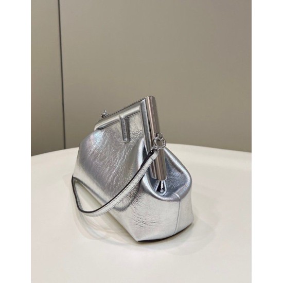 Replica First Small Bag Silver Laminated Leather Fake First Small Bag Silver Laminated Leather Replica