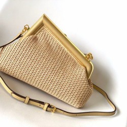 Fake First Small Bag Raffia Macrame Beige Replica