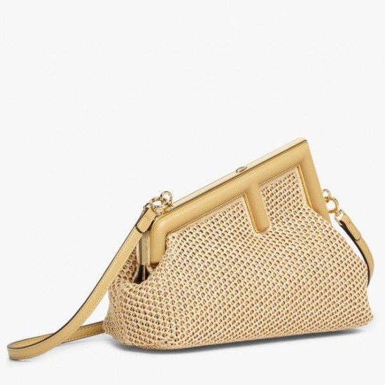 Fake First Small Bag Raffia Macrame Beige Replica Fake First Small Bag Raffia Macrame Beige Replica