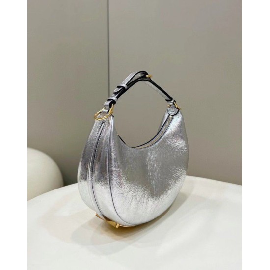 Replica Fgraphy Small Hobo Bag Silver Replica Fgraphy Small Hobo Bag Silver