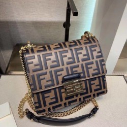 Fake Small Kan U Bag In Calfskin Embossed With FF Replica