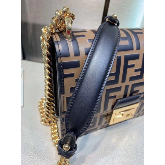 Fake Small Kan U Bag In Calfskin Embossed With FF Replica Fake Small Kan U Bag In Calfskin Embossed With FF Replica