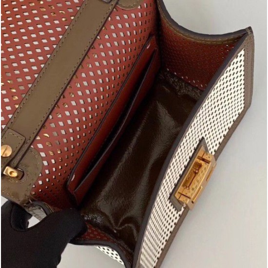 Replica Small Kan U Bag Perforated Calf White Replica Small Kan U Bag Perforated Calf White
