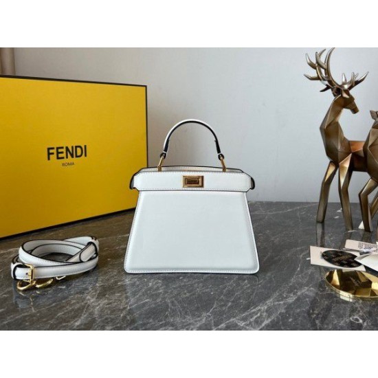 Fake Peekaboo ISeeU Petite Bag Nappa Leather White Replica Replica Peekaboo ISeeU Petite Bag Nappa Leather White