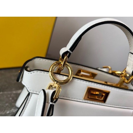 Fake Peekaboo ISeeU Petite Bag Nappa Leather White Replica Replica Peekaboo ISeeU Petite Bag Nappa Leather White