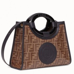 Replica Small Runaway Shopper Bag Glazed Fabric Brown