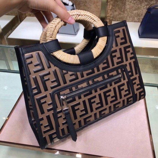 Replica FF Logo Runaway Shopper Bag Brown Replica FF Logo Runaway Shopper Bag Brown