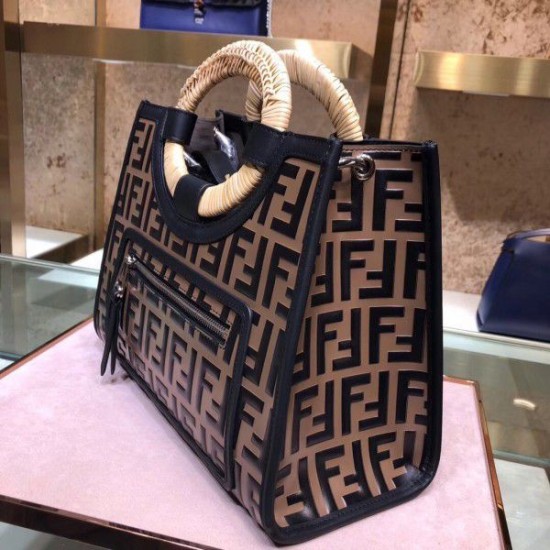 Replica FF Logo Runaway Shopper Bag Brown Replica FF Logo Runaway Shopper Bag Brown