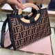Replica FF Logo Runaway Shopper Bag Brown Replica FF Logo Runaway Shopper Bag Brown