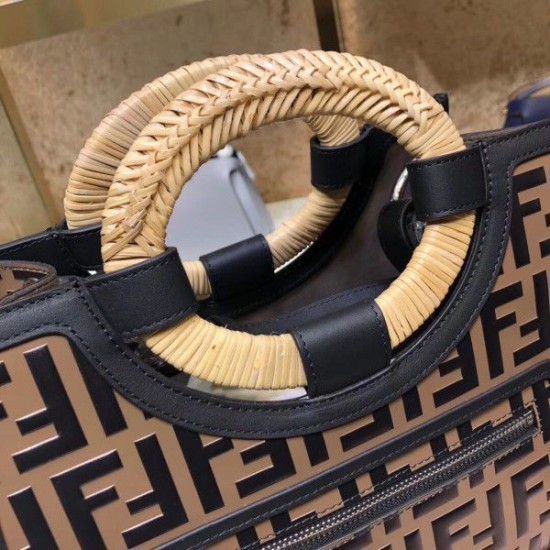 Replica FF Logo Runaway Shopper Bag Brown Replica FF Logo Runaway Shopper Bag Brown