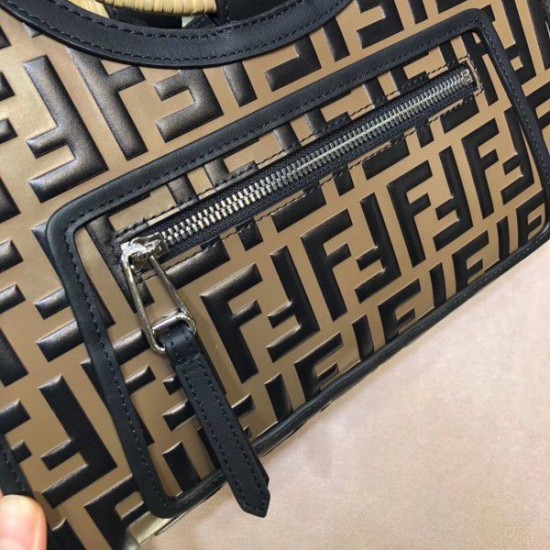 Replica FF Logo Runaway Shopper Bag Brown Replica FF Logo Runaway Shopper Bag Brown