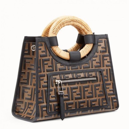 Replica FF Logo Runaway Shopper Bag Brown Replica FF Logo Runaway Shopper Bag Brown