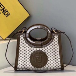 Replica Small Runaway Shopper Bag In White Perforated Calfskin