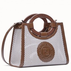 Replica Small Runaway Shopper Bag In White Perforated Calfskin