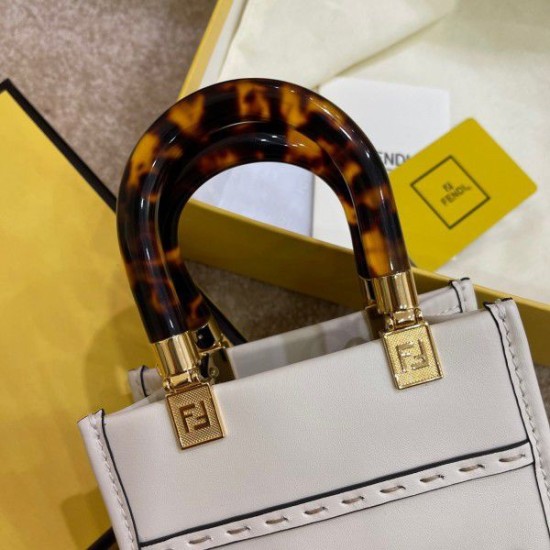 Fake Mini Sunshine Shopper Bag White Replica Replica Mini Sunshine Shopper Bag White