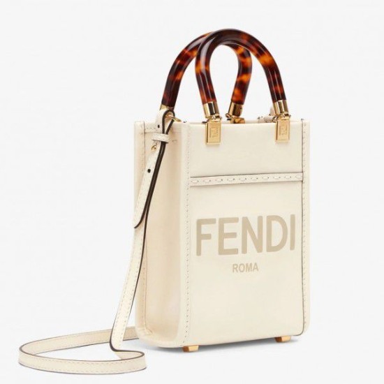 Fake Mini Sunshine Shopper Bag White Replica Replica Mini Sunshine Shopper Bag White