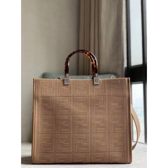Fake Sunshine Medium Shopper FF Fabric Bag Beige Replica Fake Sunshine Medium Shopper FF Fabric Bag Beige Replica