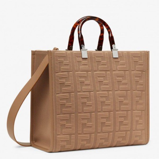 Fake Sunshine Medium Shopper FF Fabric Bag Beige Replica Fake Sunshine Medium Shopper FF Fabric Bag Beige Replica
