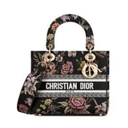 Replica Christian Dior Medium Lady D-Lite Bag Black