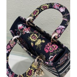 Replica Christian Dior Medium Lady D-Lite Bag Black Replica Christian Dior Medium Lady D-Lite Bag Black