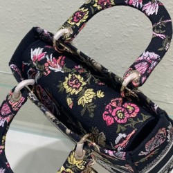 Replica Christian Dior Medium Lady D-Lite Bag Black