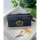 Fake Christian Dior 30 Montaigne East-West Bag With Chain Black Replica Replica Christian Dior 30 Montaigne East-West Bag With Chain Black