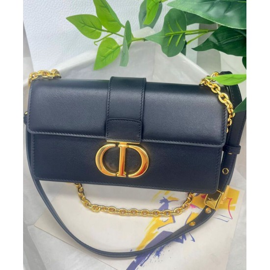 Fake Christian Dior 30 Montaigne East-West Bag With Chain Black Replica Replica Christian Dior 30 Montaigne East-West Bag With Chain Black