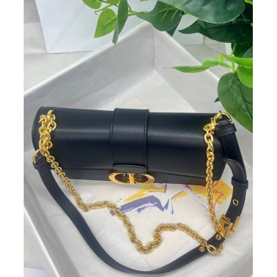 Fake Christian Dior 30 Montaigne East-West Bag With Chain Black Replica Replica Christian Dior 30 Montaigne East-West Bag With Chain Black