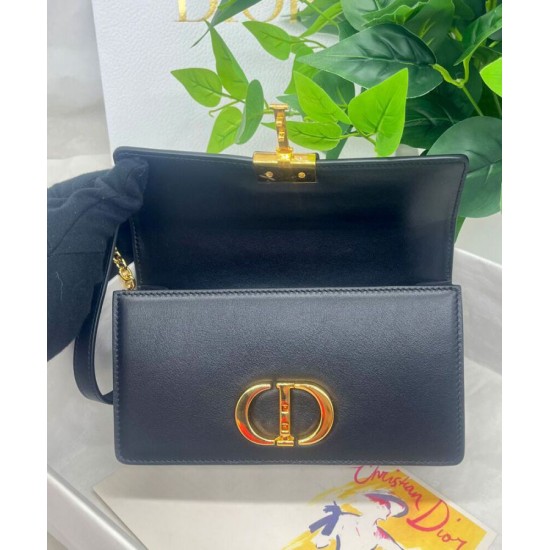 Fake Christian Dior 30 Montaigne East-West Bag With Chain Black Replica Replica Christian Dior 30 Montaigne East-West Bag With Chain Black