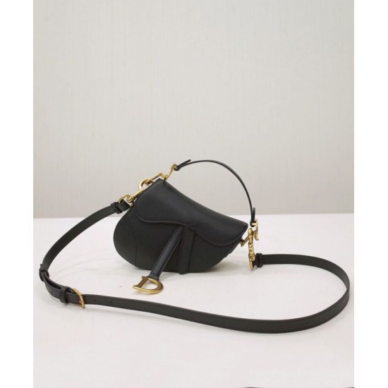 Fake Christian Dior Mini Saddle Bag With Strap Black Replica Fake Christian Dior Mini Saddle Bag With Strap Black Replica