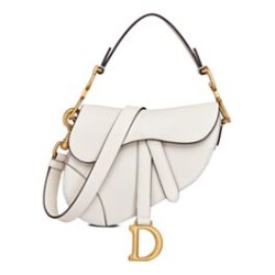 Replica Christian Dior Mini Saddle Bag With Strap White