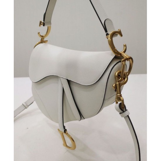 Replica Christian Dior Mini Saddle Bag With Strap White Replica Christian Dior Mini Saddle Bag With Strap White