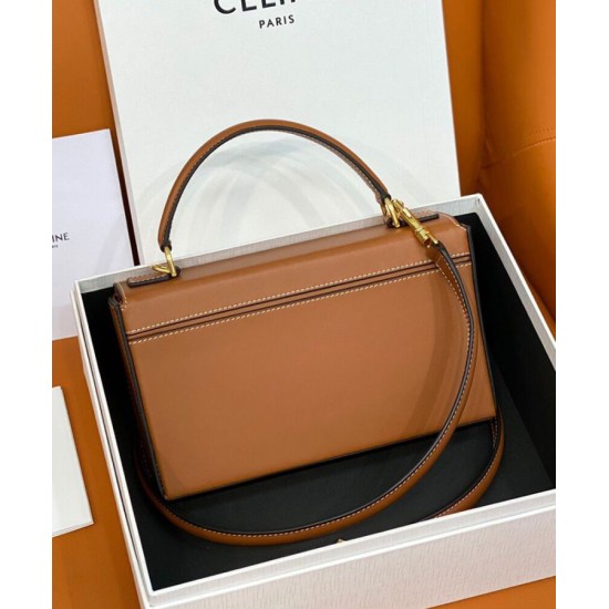 Replica Celine Box Triomphe In Natural Calfskin Coffee
